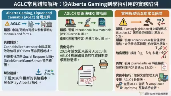 AGLC常見錯誤解析：從Alberta Gaming到學術引用的實務陷阱