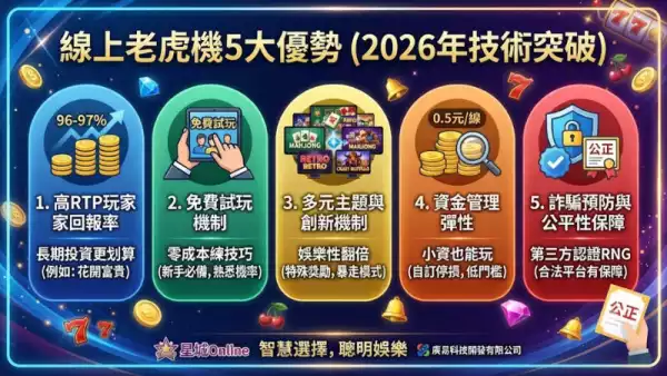 線上老虎機5大優勢