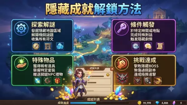 隱藏成就解鎖方法