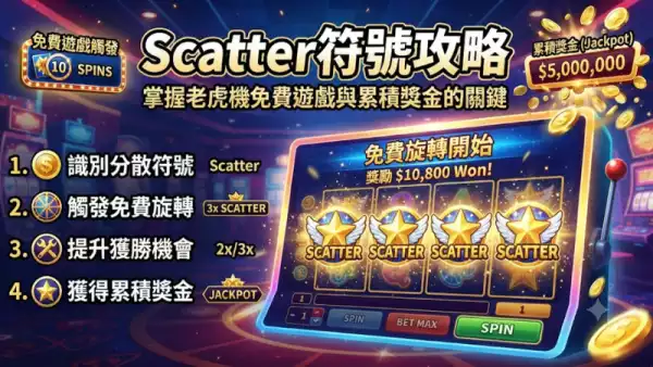 Scatter符號攻略：掌握老虎機免費遊戲與累積獎金的關鍵