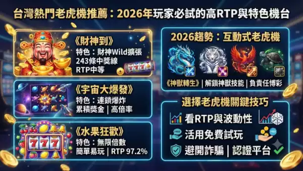台灣熱門老虎機推薦：2026年玩家必試的高RTP與特色機台